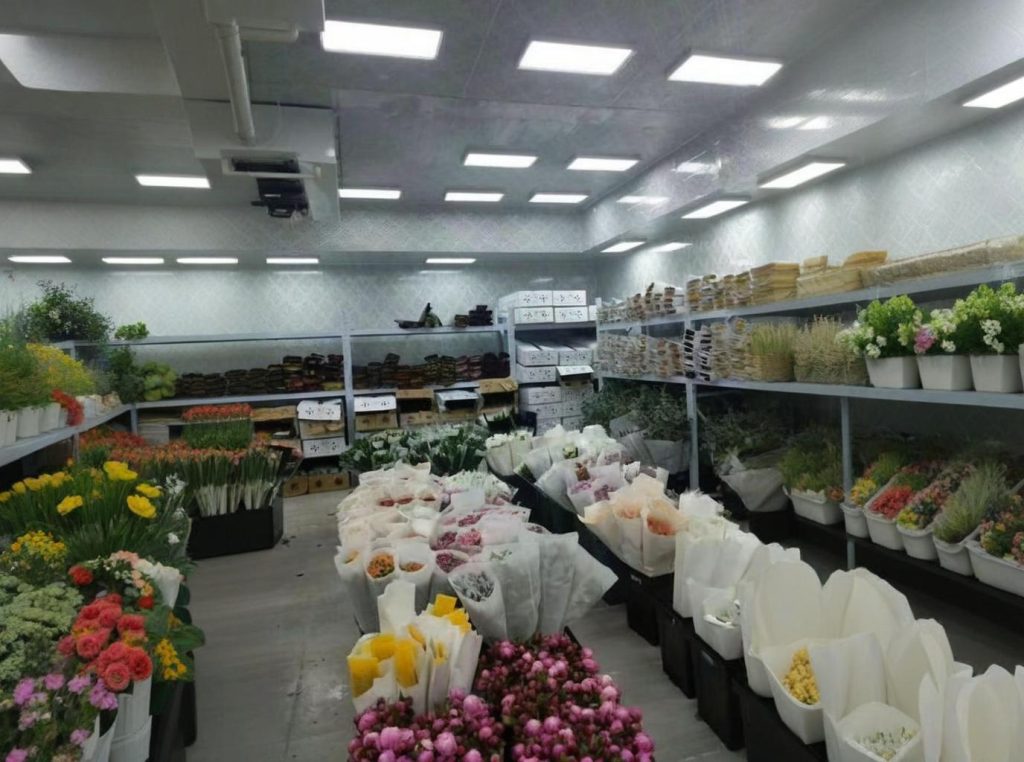 Холодильная камера для коммерческого хранения цветов