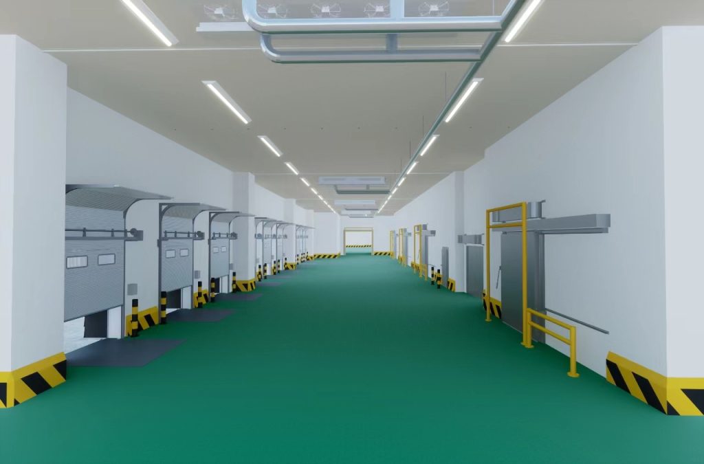 Визуализация доки холодильного склада Freshippo