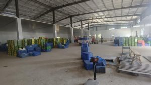 Реальное фото внутри большого холодильного склада